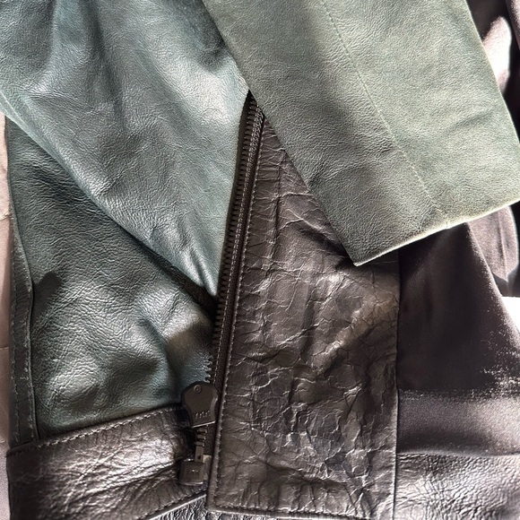 Theory Forest Green and Black Lambskin Leather Jacket EUC - Picture 14 of 14